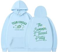 Silver Basic The Summer Turned Pretty Sudadera con Capucha Y2K para Mujeres en otoño e-Skyblue-S1