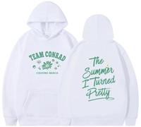 Silver Basic The Summer Turned Pretty Sudadera con Capucha Y2K para Mujeres en otoño e-White-S1