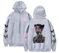 Silver Basic Tini Stoessel Sudadera con Capucha para Hombre/Mujer Hip Hop Cantante de Tini Stoessel Impresiones Ropa para Fans de la Música M,Gris B-1