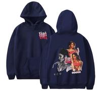 Silver Basic Tini Stoessel Sudadera con Capucha para Hombre/Mujer Hip Hop Cantante de Tini Stoessel Impresiones Ropa para Fans de la Música L,Azul A-1