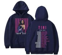 Silver Basic Tini Stoessel Sudadera con Capucha para Hombre/Mujer Hip Hop Cantante de Tini Stoessel Impresiones Ropa para Fans de la Música M,Azul E-1