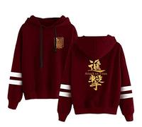 Silver Basic Titan Sudadera con Capucha para Hombres Scout Regiment Badge Cosplay Uniforme Shingeki No Kyojin Sudadera Levi Ackerman Disfraz L,Rojo Scout Regiment A-1