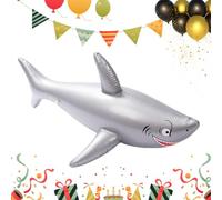 Silver Big Shark - Gigante hinchable piscina flotante | Juguete de playa divertido Pools Hawaiian Party Toys ideal para juegos de agua de verano, celebraciones y aventuras en la