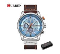 (silver blue box) Top Brand Luxury Chronograph Quartz Watch Men Sports Watches Military Army Male Wrist Watch Clock relogio masculino