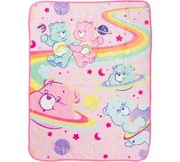 Silver Buffalo Care Bears Rainbow Cosmic Space con Cheer Bear y Wish Bear Manta de forro polar de 45 x 60 pulgadas