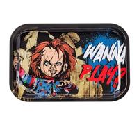 Silver Buffalo Chucky Wanna Play Door Break - Bandeja de Lata de 28,7 x 18,8 cm