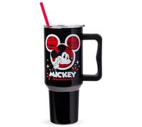 Silver Buffalo Disney Classic - Tazas de Acero Inoxidable con Asa, Diseño de Mickey Current Ion, 40 onzas
