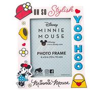 Silver Buffalo Disney - Marco de fotos vintage de Minnie Mouse Yoo Hoo Oh So, diseño elegante, rosa,10 x 15 cm