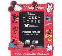 Silver Buffalo Disney Mickey Mouse An American Classic - Marco de fotos de resina en caja, 4 x 6 pulgadas, rojo/multi