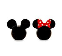 Silver Buffalo Disney Mickey y Minnie Mouse - Juego de 2 saleros y pimenteros de cerámica | Dispensador de especias