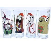 Silver Buffalo Disney Nightmare Before Christmas Holiday - Juego de 4 vasos de 10 onzas, Lock, Shock and Barrel, Sally, Jack y Oogie Boogie