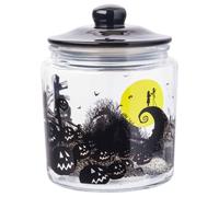 Silver Buffalo Disney Tim Burton Pesadilla antes de Navidad Moon Hill Cementerio Escena Jack Skellington y Sally Tarro de cristal para galletas c