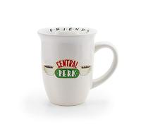 Silver Buffalo FRD2013K Friends Central Perk Logo Wide Rim Ceramic Mug - Taza de desayuno con diseño de cerdo (16 ondas), color blanco