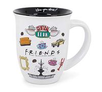 Silver Buffalo FRD3213K Friends Logo Icon Toss Wide Rim - Taza de cerámica, color blanco