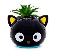 Silver Buffalo Mini Maceta de cerámica, Color Negro y Multicolor