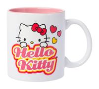 Silver Buffalo Sanrio Hello Kitty Hearts Taza de cerαmica con nombre brillante, 20 onzas