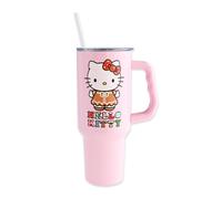 Silver Buffalo Sanrio Hello Kitty Vestido navideo de jengipse de jengibre Vuelva de acero inoxidable con asa y cabina en el portavasos estndar 40 o