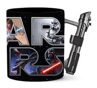 Silver Buffalo Star Wars SW12433D - Taza de cerámica 3D con mango de sable, multicolor