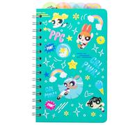Silver Buffalo The Powerpuff Girls Girl - Cuaderno con pestañas en espiral con flores, burbujas, ranúnculo, Donny y Bliss, 8 x 5 pulgadas