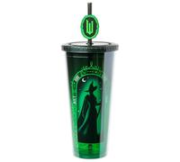 Silver Buffalo Wicked Elphaba Don't Hide - Vaso frío de plástico de 24 onzas con tapa y popote