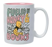 Silver Buffalo Winnie The Pooh Fueled by Honey and Books Wax Resist - Taza de cerámica de 17 onzas