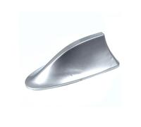 (Silver)Car Antenna Self-adhesive Universal Shark Fin Shape Radio FM Signal Aerial Trim compatible Auto