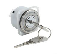 Silver CK2912 Interruptor de llave de ascensor base de 33 mm, bloqueo de encendido/apagado para fuego/riel/maquinaria, 1 cerradura + 2 llaves (cerradura redonda)