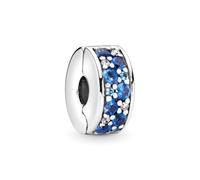 Pandora Charm de Clip Pavé Azul en Plata de Ley