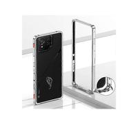 (Silver) Compatible for Asus ROG Phone 8 Pro 5G / Phone 8 5G Bumper Case with Metal Frame, Camera Lens Protector & Heat Dissipation Cover