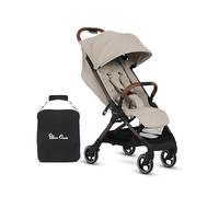 Silver Cross - Cochecito compacto Clic 2 y bolsa de viaje - Cochecito de viaje para toda la vida - Plegable y ligero - Adecuado desde el nacimiento hasta los 4 años - Latte