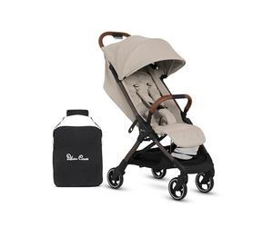 Silver Cross - Cochecito compacto Clic 2 y bolsa de viaje - Cochecito de viaje para toda la vida - Plegable y ligero - Adecuado desde el nacimiento hasta los 4 años - Latte