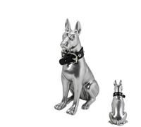 Silver Dog Statue,Handmade Mini Figurine Home & Office Decor,Realistic Model Gift for Dog Lovers and Collectors,Solid Resin Craft (1)
