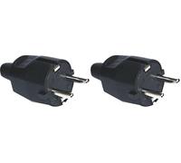 Silver Electronics 9230 Clavija macho, Negro (Paquete de 2)