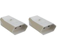 Silver Electronics 9258 Clavija Hembra con protección, 250 V, Blanco (Paquete de 2)
