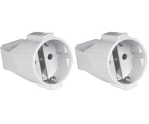 Silver Electronics 9261 Clavija Hembra con protección, Blanco (Paquete de 2)