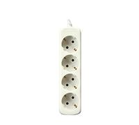 SILVER ELECTRONICS 9624 Base eléctrica con 4 Salidas sin Interruptor, Blanco, 4 Enchufes/1,5 metros