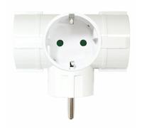 Adaptador schuko silver electronics 3 tomas tt lateral plástico blanco