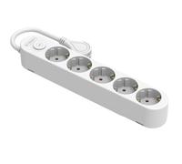 Silver Electronics - Base eléctrica multienchufe Protek Plus 5 Tomas con Interruptor Cable 1,5m IP20 Blanco