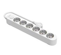 Silver Electronics - Base eléctrica multienchufe Protek Plus 6 Tomas con Interruptor Cable 1,5m IP20 Blanco