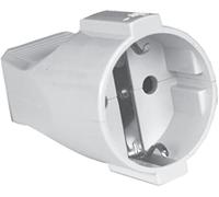 Silver Electronics 9261 Clavija Hembra con protección, Blanco