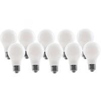 SILVER ELECTRONICS Pack x10 Bombilla LED Estándar A60 filamento Crystal Frost A Class E27 1521lm 7,2W 3000K 300º 30.000h