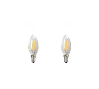 SILVER ELECTRONICS Pack x2 Bombilla LED vela de filamento E14 450lm 4W 5000K 20.000h transparente