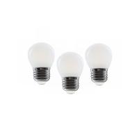SILVER ELECTRONICS Pack x3 Bombilla LED Esférica G45 filamento Crystal Frost A Class E27 485lm 2,3W 6000K 300º 30.000h