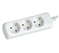 Silver Electronics - Regleta Enchufe con 3 Tomas sin Interruptor, Blanco, 3 Enchufes, Cable de 1,5 Metros, Protección Infantil, Toma de Tierra