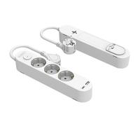 Silver Electronics - Regleta Enchufes 3 Tomas con Puerto USB-A y USB-C, 3A, Cable 1,5 m, Protección IK01 contra Impactos Mecánicos y IP20 contra el Polvo, Color Blanco