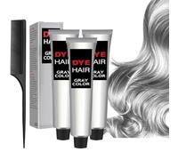 Silver Gray Natural Hair Dye Cream,Silver Metallic Hair Dye,DIY Hair Dyes Permanent,Unisex Fashion Dyes for All Hair Types