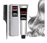 Silver Gray Natural Hair Dye Cream,Silver Metallic Hair Dye,DIY Hair Dyes Permanent,Unisex Fashion Dyes for All Hair Types