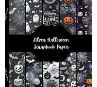 Silver Halloween Scrapbook Paper, Spooky Junk Journal Paper, Creepy Decorative Paper, DIY Projects, Origami, Collage Sheets, Decoupage Paper, 10 Designs, Double Sided