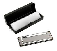 Silver Harmonica 10 Holes C Key Harmonicas Instrumento Musical Con Caja Instrumento de Armónica