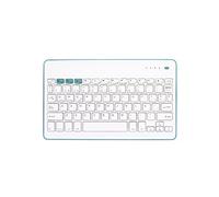 Silver HT 111936640199 - Teclado inalámbrico, color blanco y azul